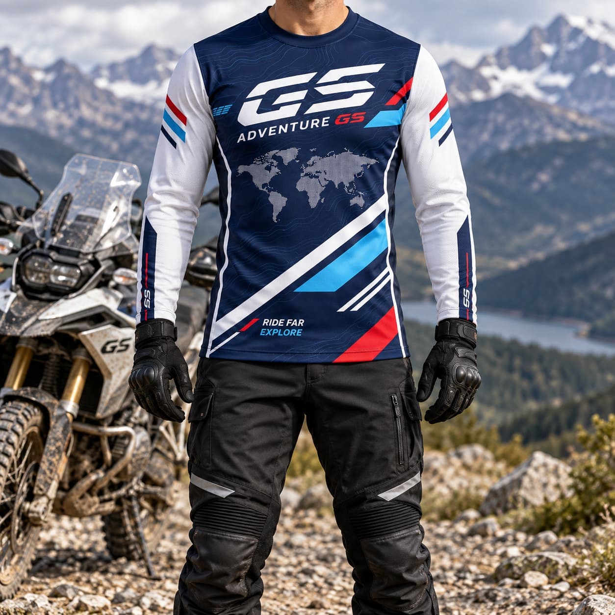 Outdoor Adventure Outfit - GS 어드벤처 남성용 티셔츠, 오토바이용 저지,