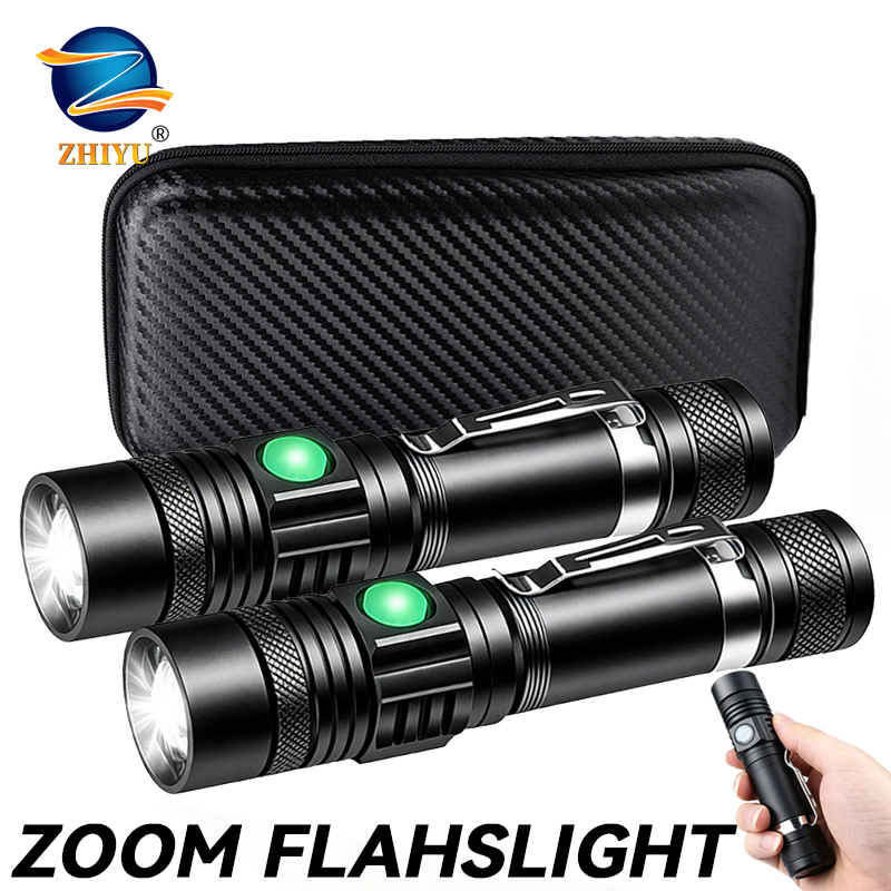 Outdoor Adventure Trips - T6 LED 충전식 손전등, 18650 줌이