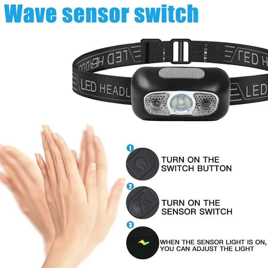 강한 빛 헤드램프 휴대용 LED 센서 헤드램프 USB- - Outdoor Adventure Trips 리뷰 및 가격